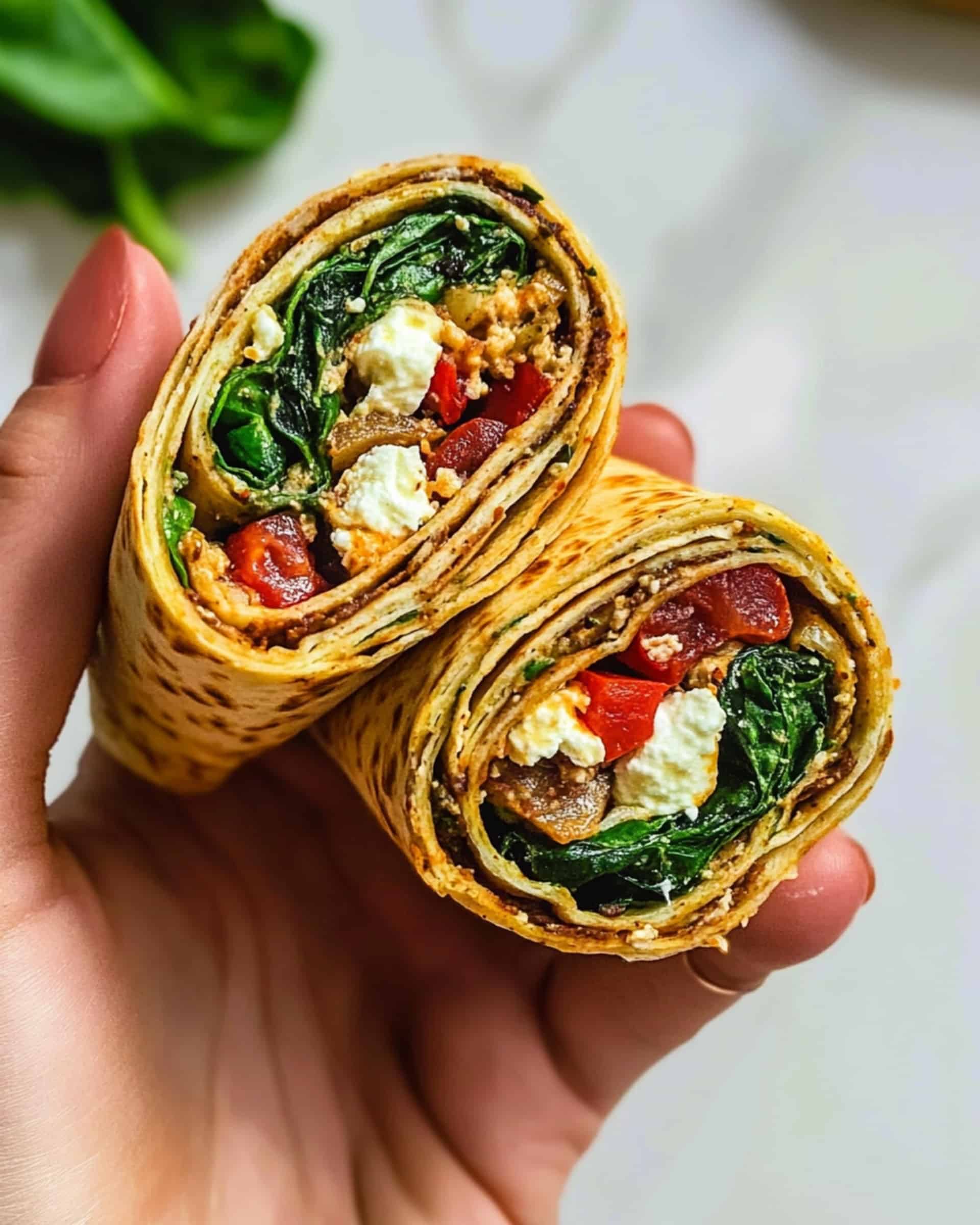 High-Protein Spinach and Feta Wraps Recipe