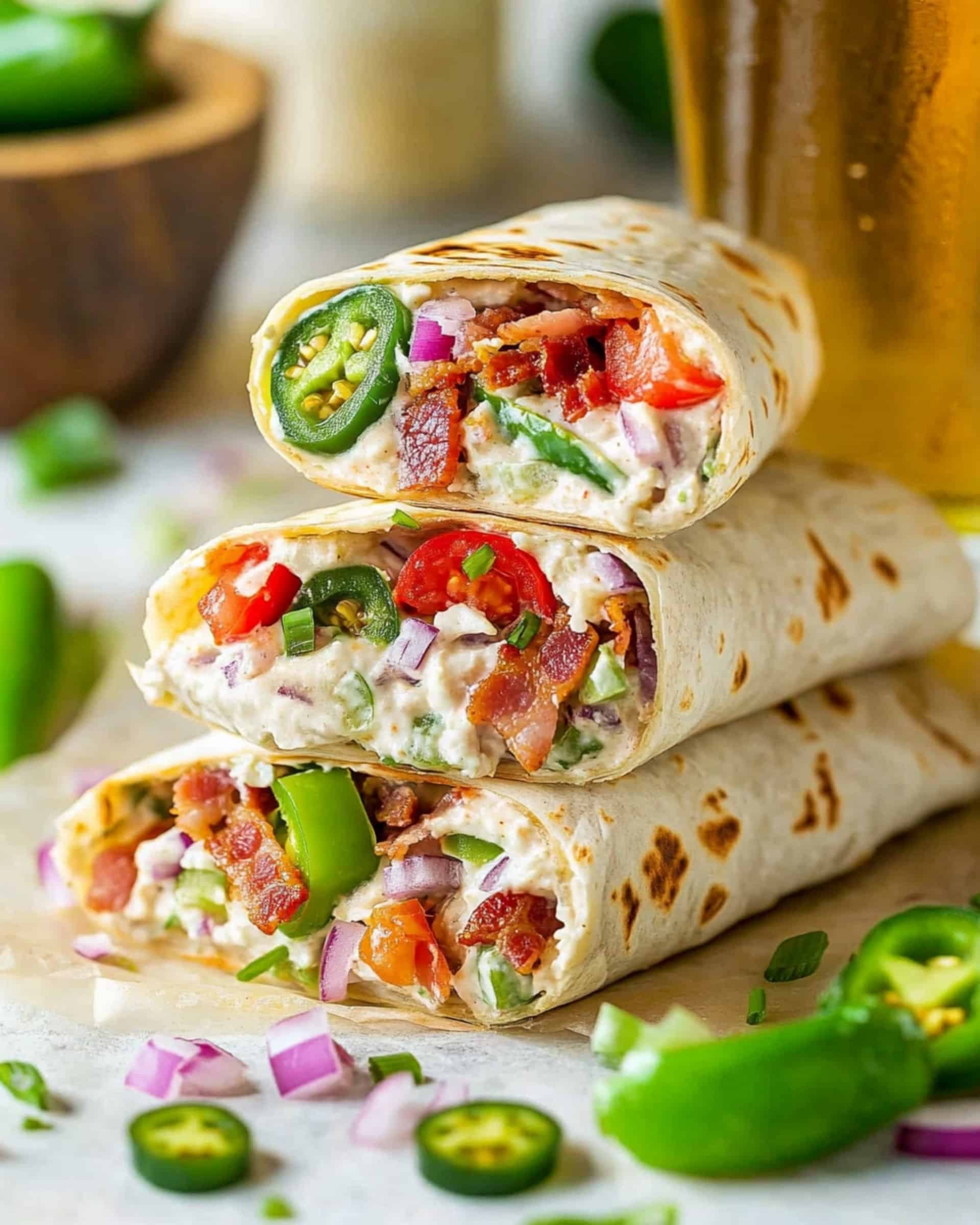 Jalapeno Popper Shredded Chicken Wraps Recipe