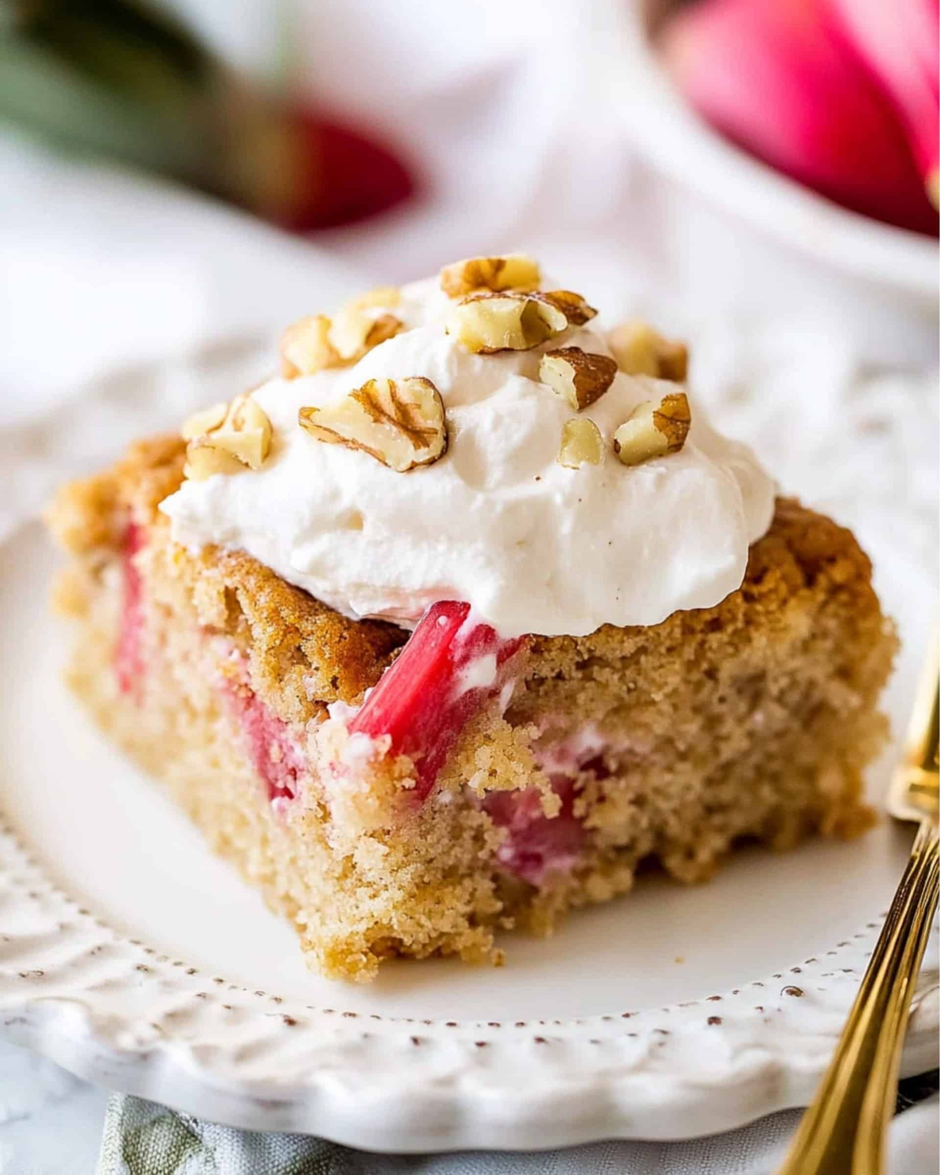 Rhubarb Cinnamon Pecan Cake Recipe