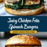 Spinach Feta Chicken Burgers Recipe