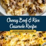 Cheesy Mushroom and Beef Rice Bake Recipe