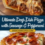 Deep Dish Sausage Pepperoni Pizza Recipe