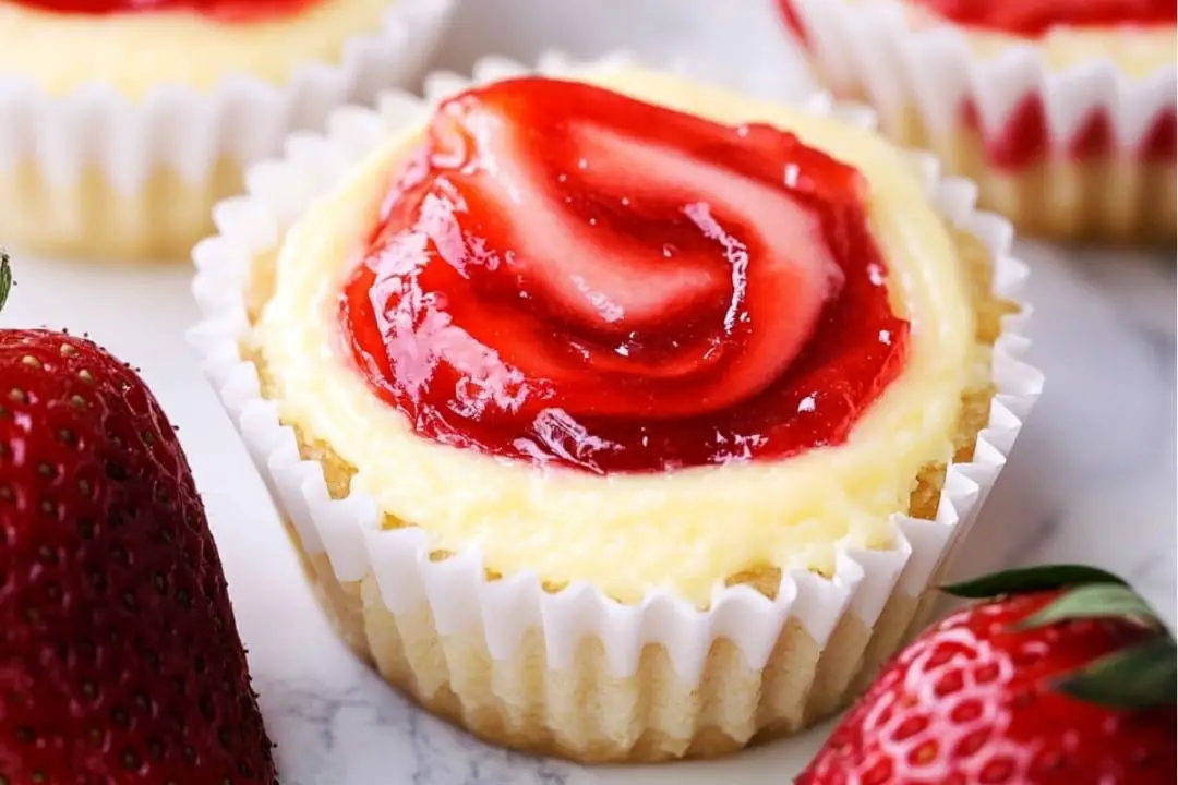 Strawberry Rhubarb Mini Cheesecakes Recipe