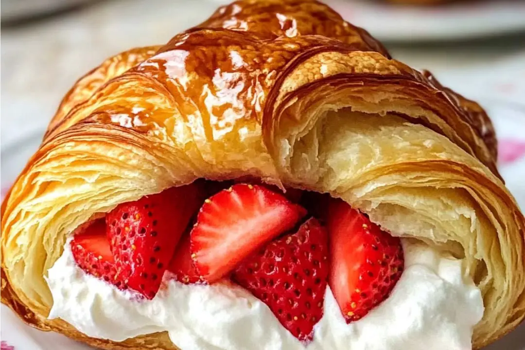 Strawberry Croissant Sandwich with Almond Whipped Cream Recipe
