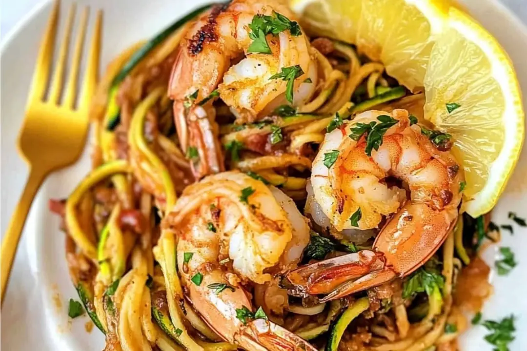 Lemon Garlic Butter Shrimp with Zoodles Recipe