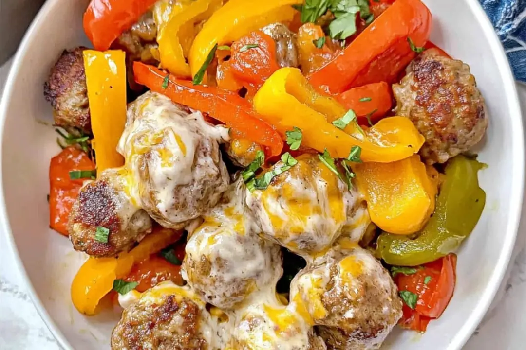 Cheesy Italian Sausage Bake with Peppers Recipe