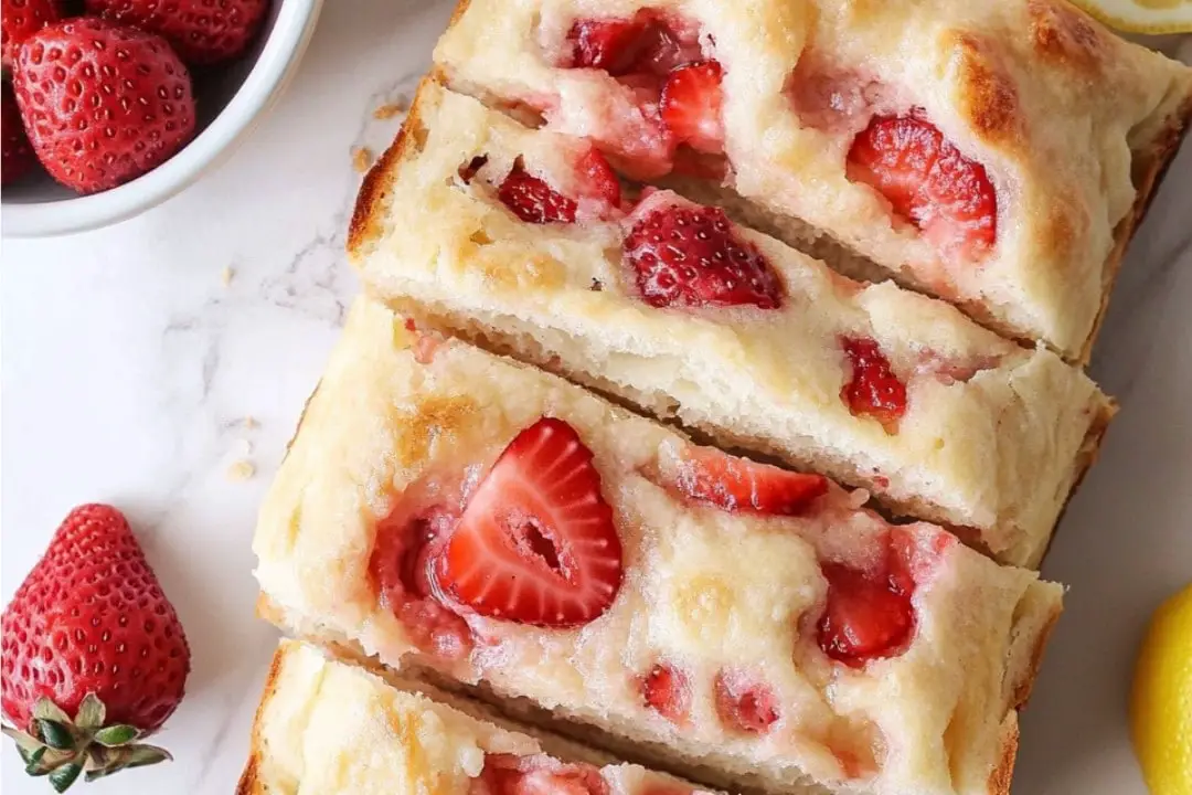 Strawberry Lemonade Sourdough Focaccia Recipe