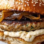 Turkey Burgers with Caramelized Onions and Aioli Recipe