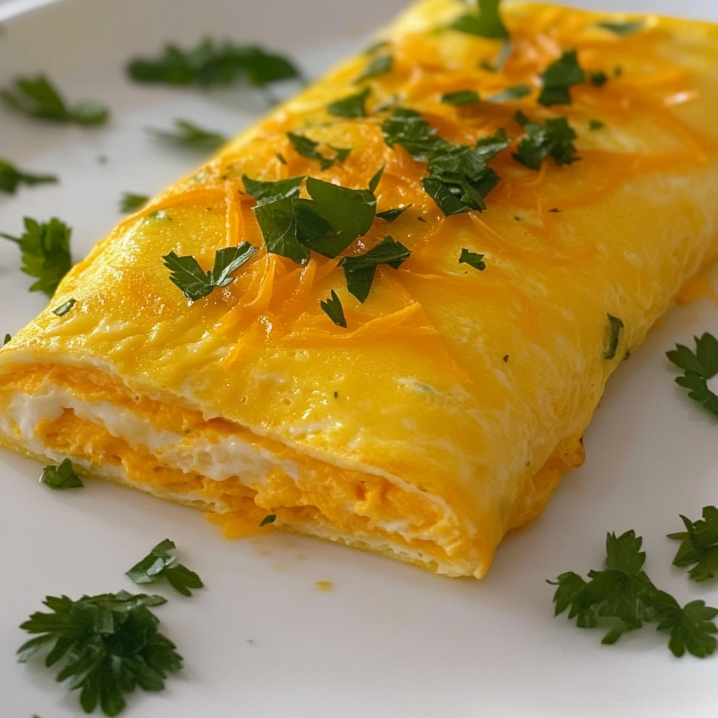 Cheesy Cheddar Omelet Recipe - Recipe Image