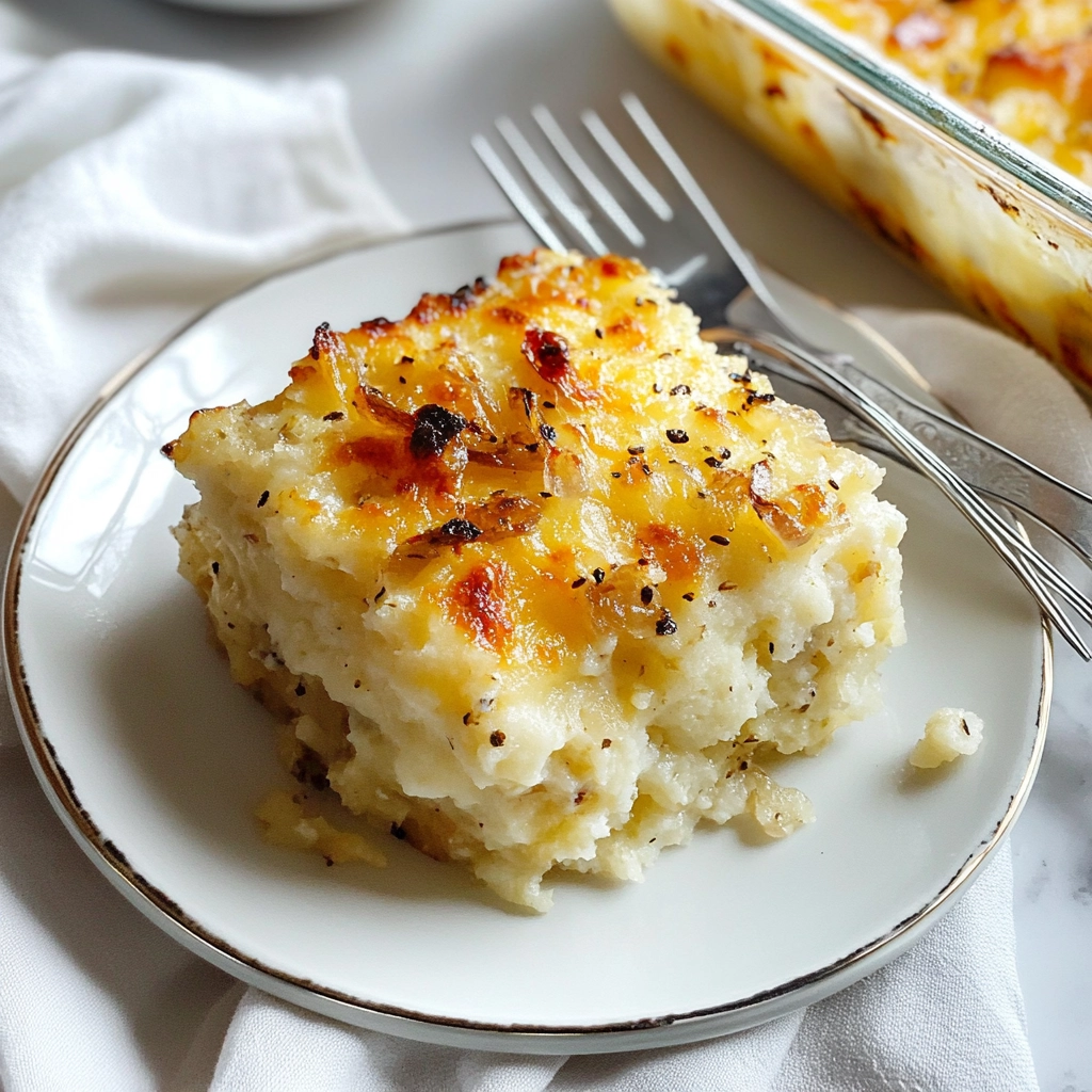 1940s Cheese Potato Onion Casserole Recipe - Recipe Image