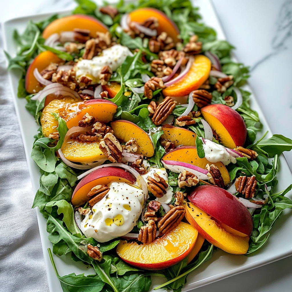 Summer Peach Salad with Burrata Recipe - Recipe Image