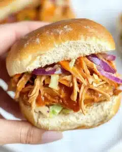 Easy Pulled BBQ Chicken Sliders with Coleslaw (No Mayo) Recipe