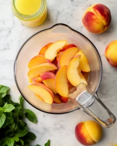 Lemon Peach Sparkling Mocktail Recipe