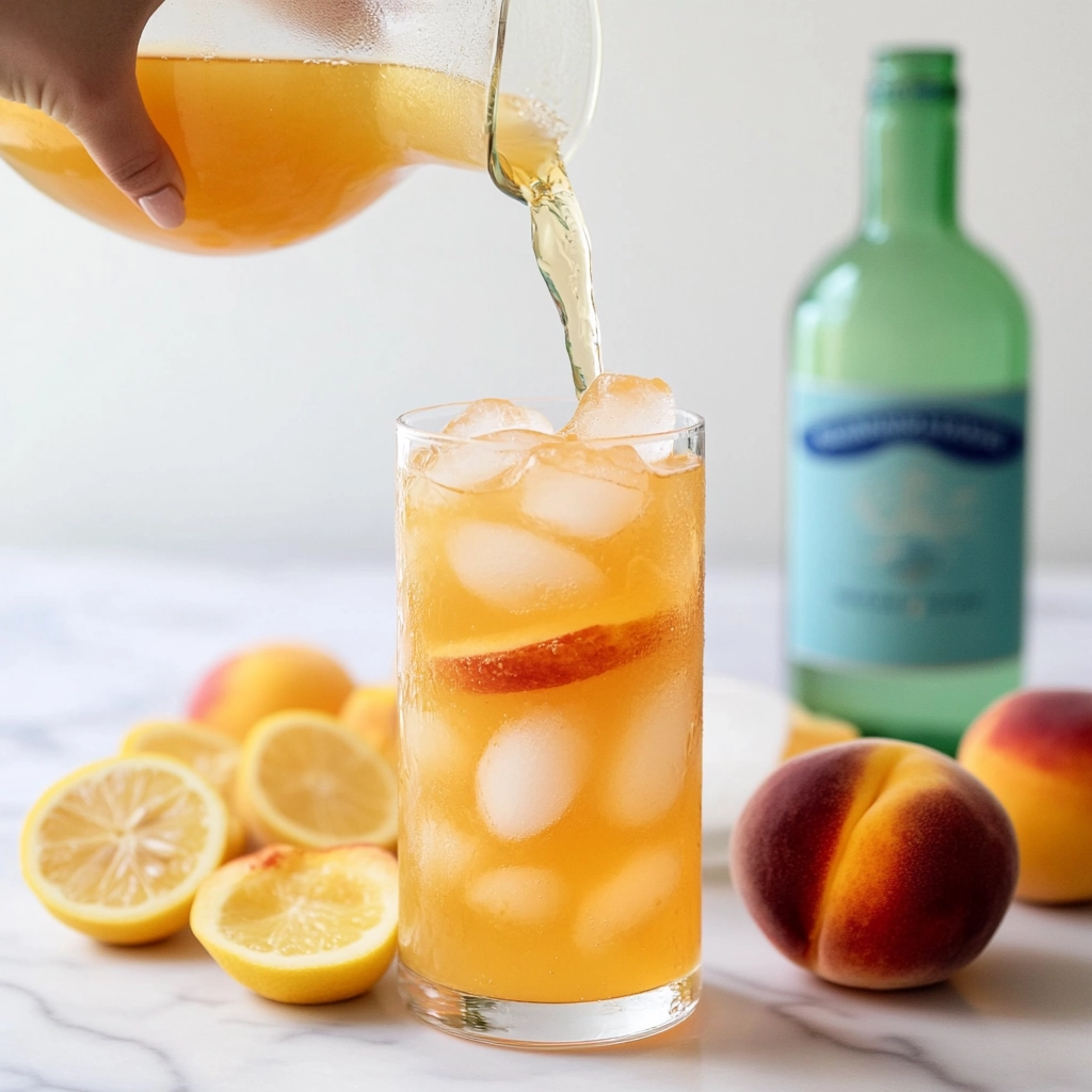 Lemon Peach Sparkling Mocktail Recipe - Recipe Image