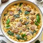 One Pan Chicken Sausage and Orzo Recipe