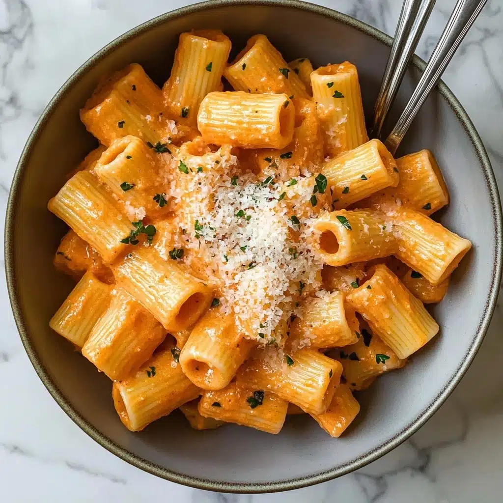 Creamy Tomato Rigatoni Pasta Recipe - Recipe Image