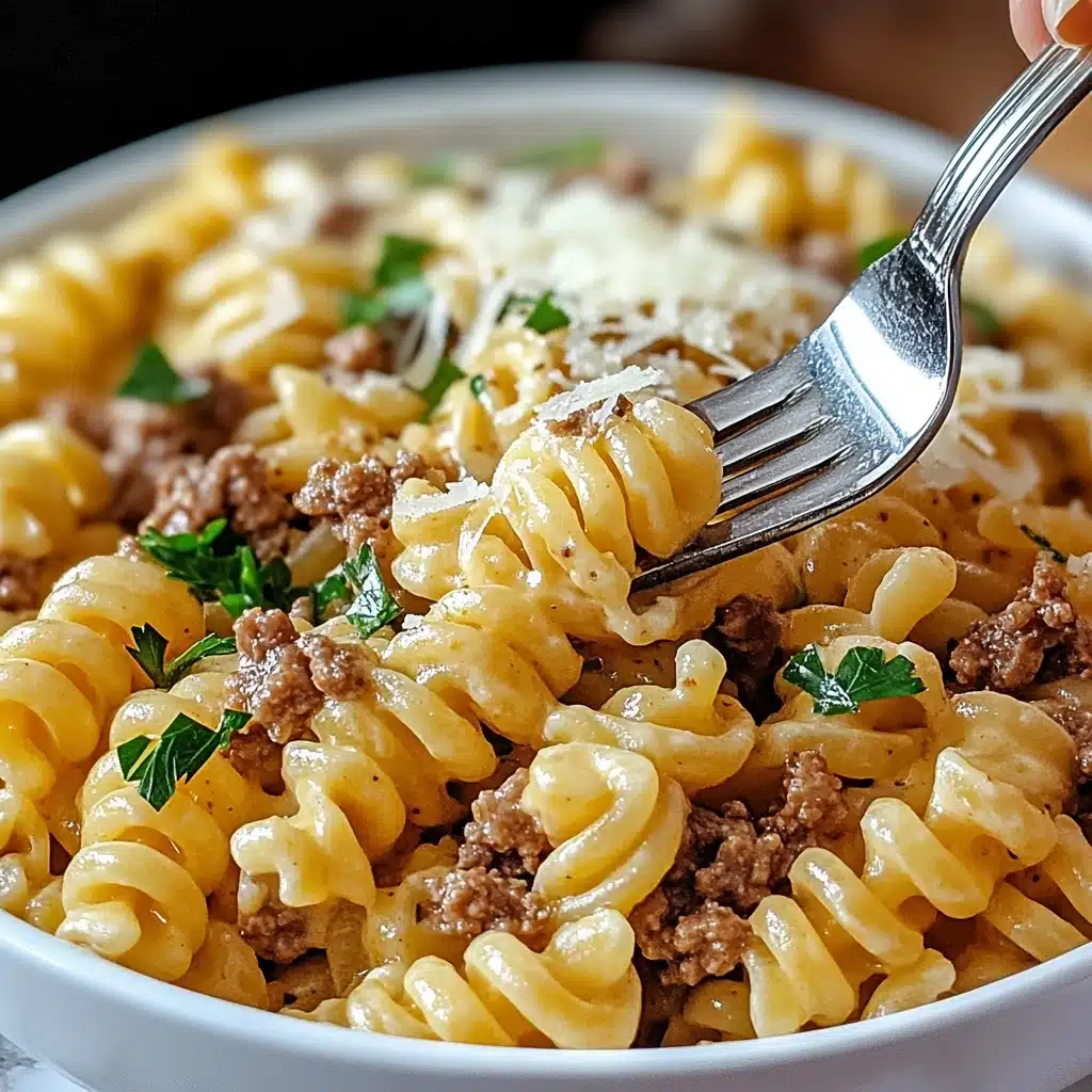 One-Pot Beef and Cheddar Ranch Pasta Recipe - Recipe Image
