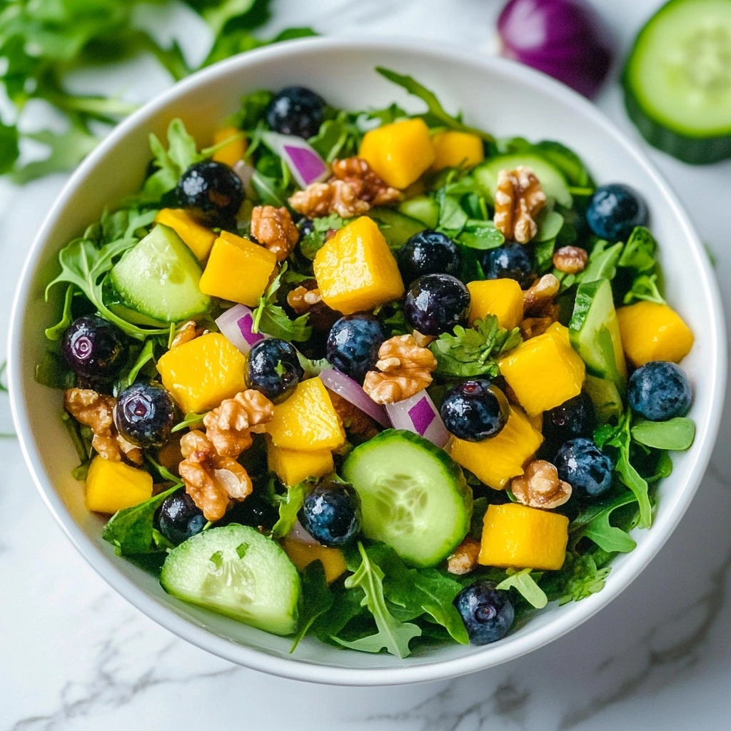 Mango Cucumber Salad with Blueberry and Avocado Recipe - Recipe Image