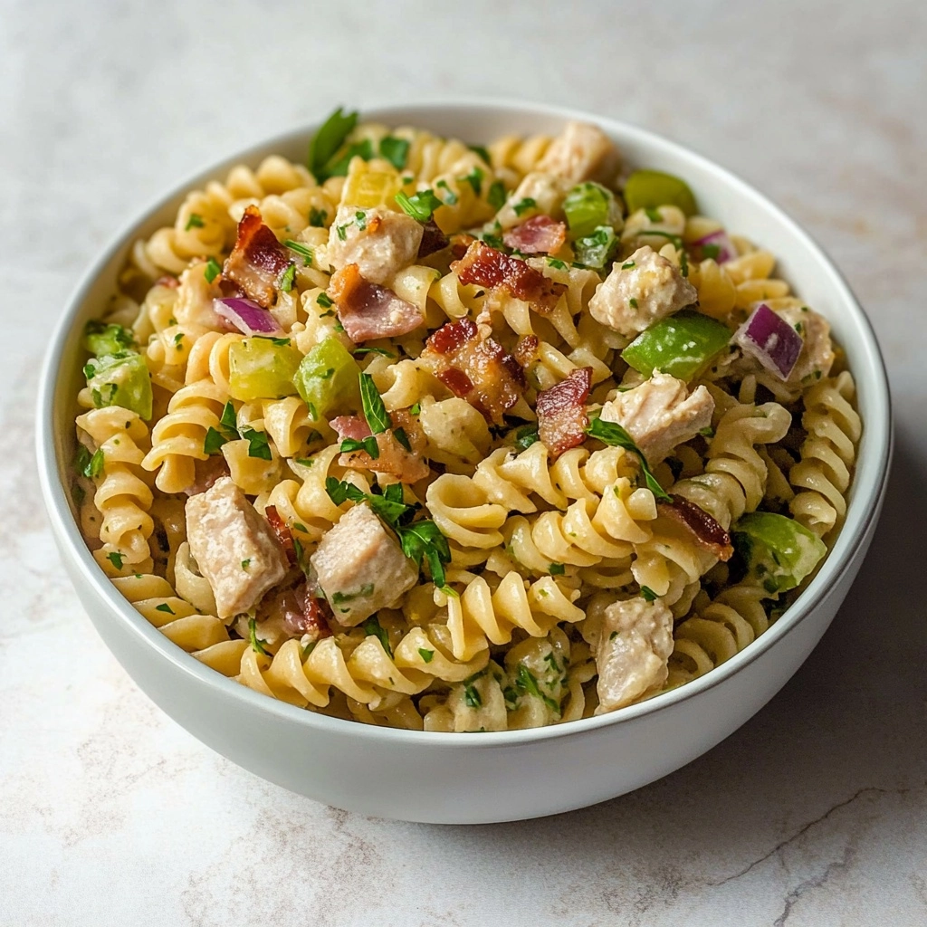 Chicken Bacon Ranch Pasta Salad Recipe - Recipe Image