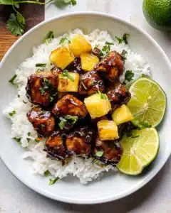 30 Minute Pineapple Chicken with Coconut Rice Recipe