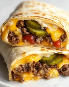 Easy Air Fryer Cheeseburger Wraps Recipe