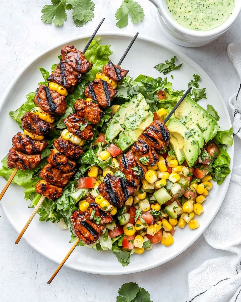 BBQ Chicken Skewer Salad Recipe