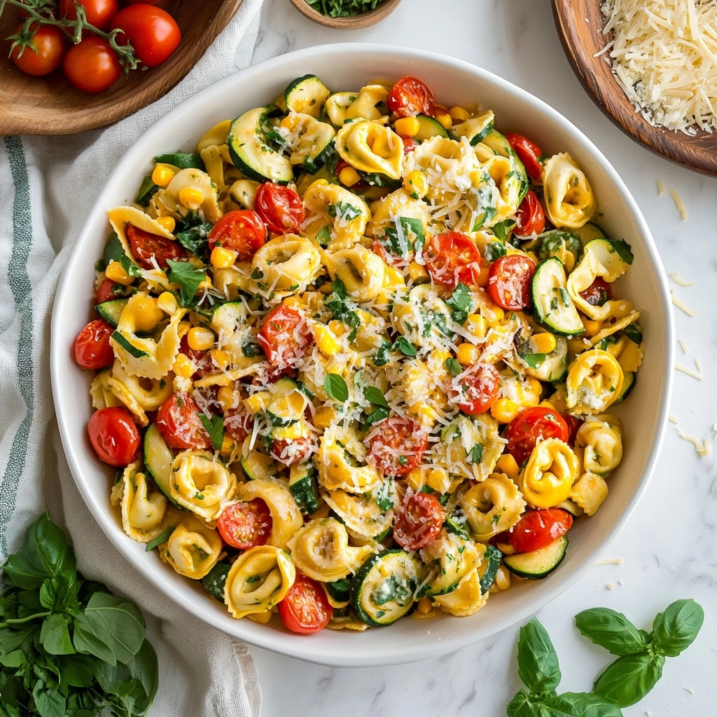 Cheese Tortellini with Summer Veggies Recipe - Recipe Image