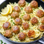 Easy Greek Chicken Meatballs with Lemon Orzo Recipe