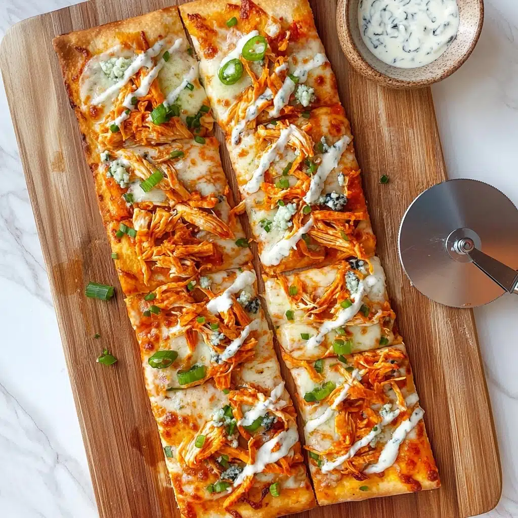 20 Minute Buffalo Chicken Flatbread Pizza Recipe - Recipe Image