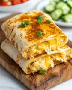 Cheesy Garlic Chicken Wraps Recipe