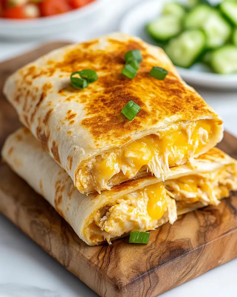 Cheesy Garlic Chicken Wraps Recipe