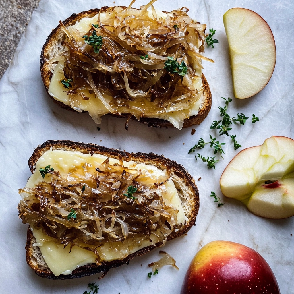 French Onion and Apple Grilled Cheese. Recipe - Recipe Image