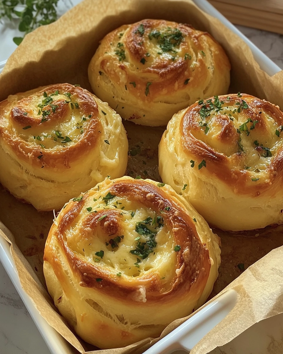 Buttery Cheese Garlic Rolls Recipe
