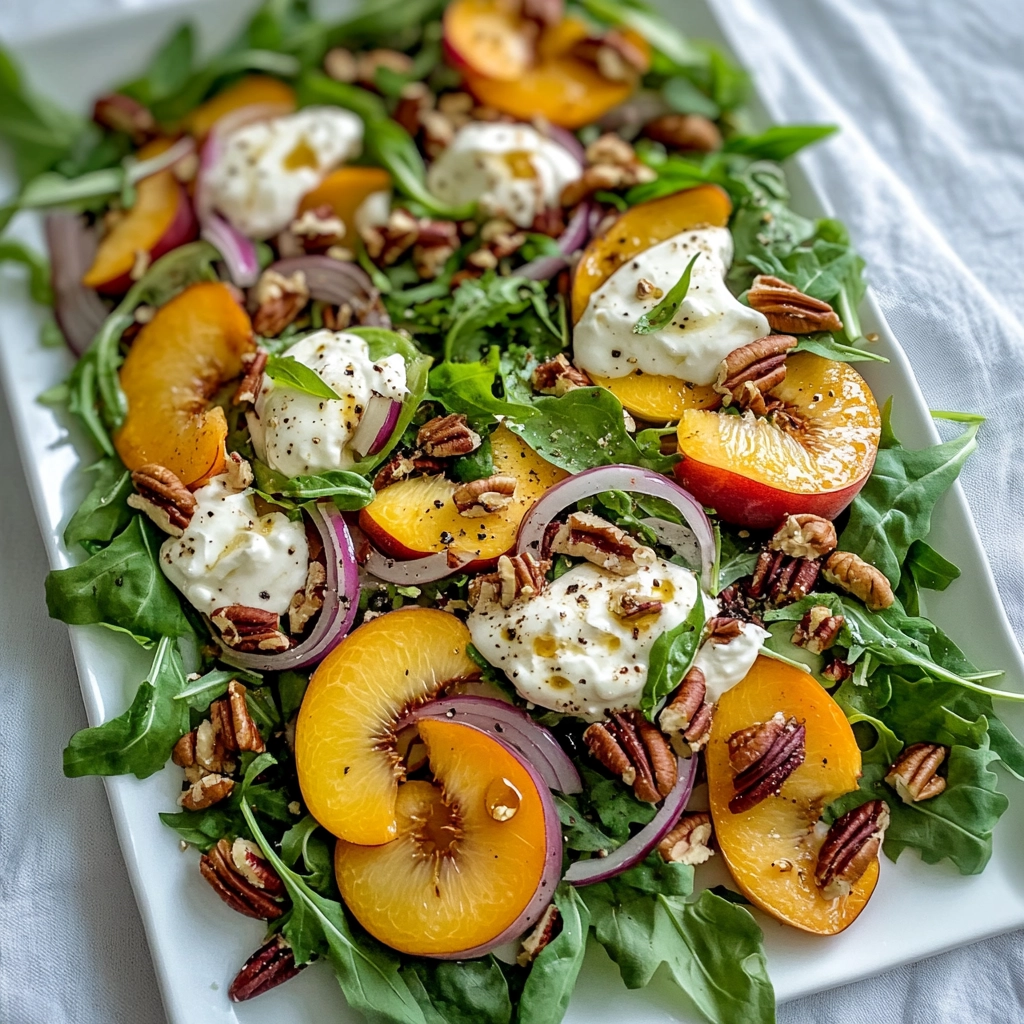 Summer Peach Salad with Burrata Recipe - Recipe Image