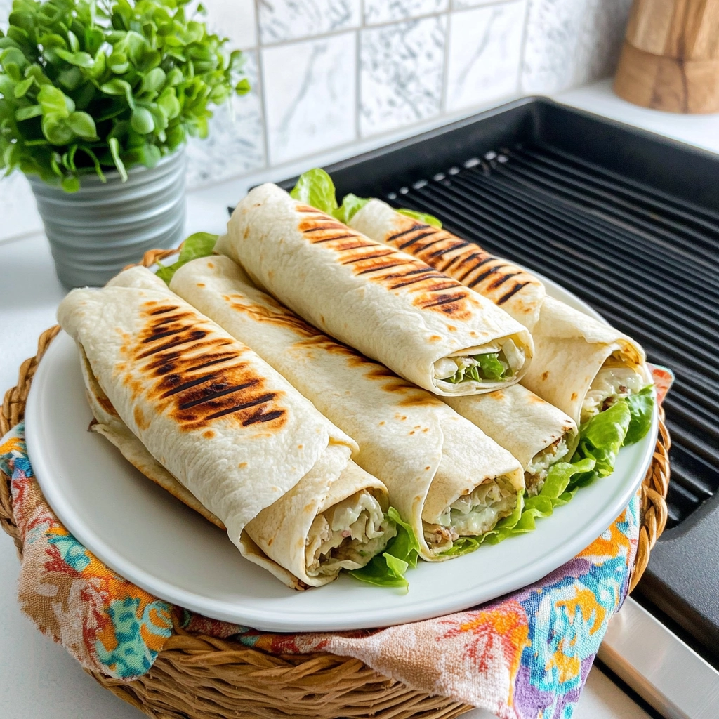 Grilled Chicken Caesar Salad Wraps Recipe - Recipe Image