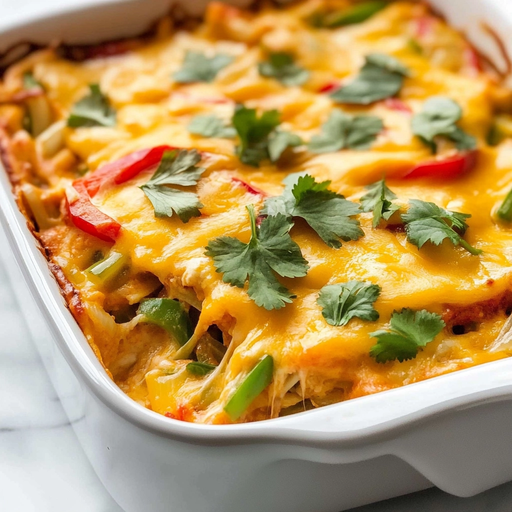 Cheesy Chicken Fajita Casserole Recipe - Recipe Image
