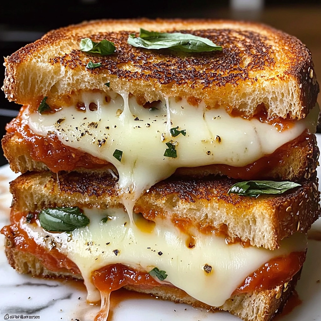 Lazy Chicken Parmesan Grilled Cheese Recipe - Recipe Image