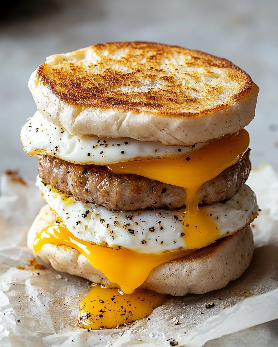 Copycat McDonald's Sausage, Egg, & Cheese McMuffin Recipe