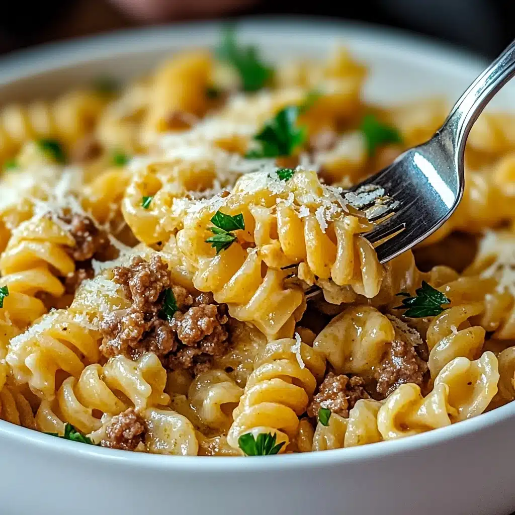 One-Pot Beef and Cheddar Ranch Pasta Recipe - Recipe Image