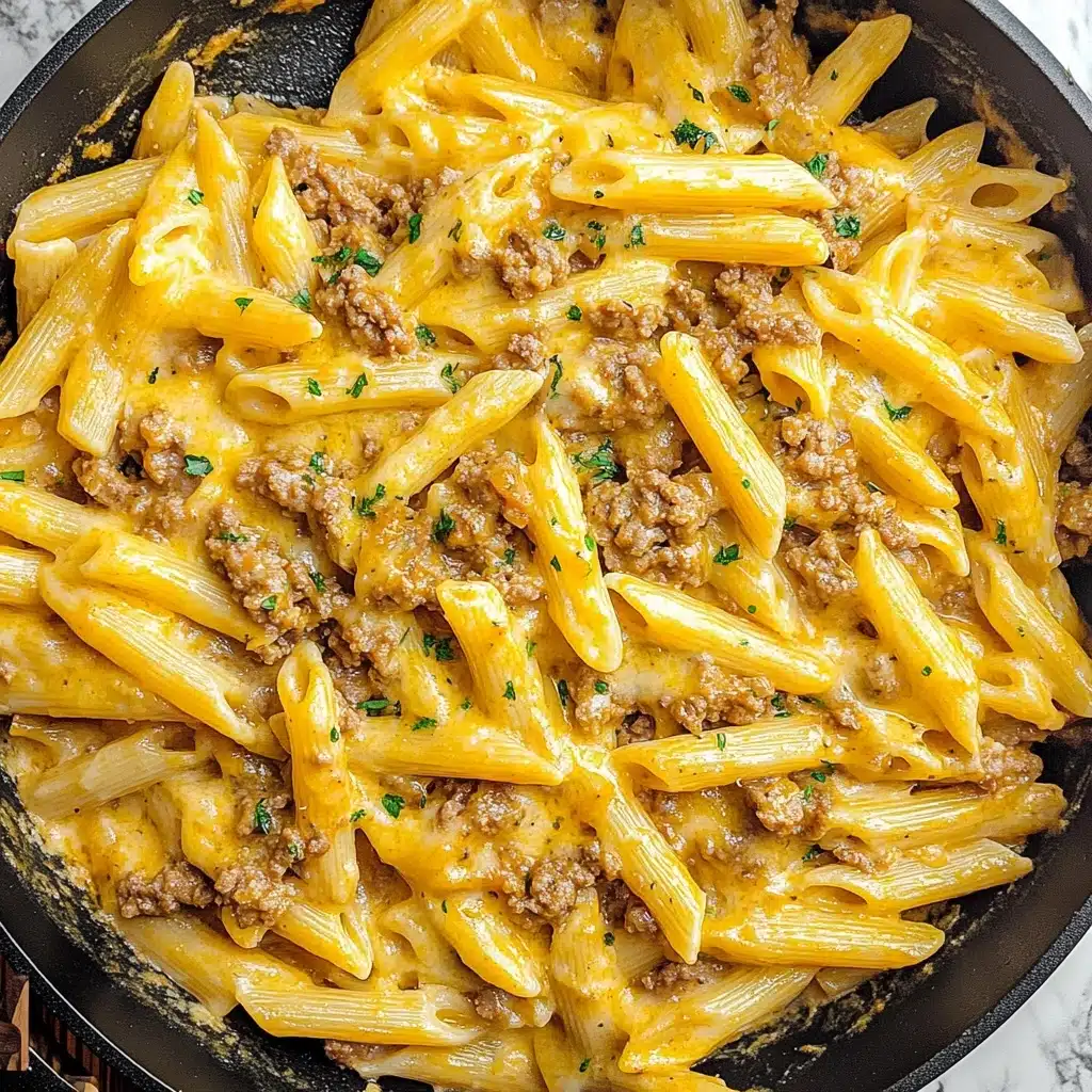 Cheesy Ground Beef Pasta Skillet Recipe - Recipe Image