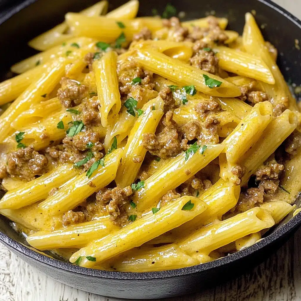 Cheesy Ground Beef Pasta Skillet Recipe - Recipe Image