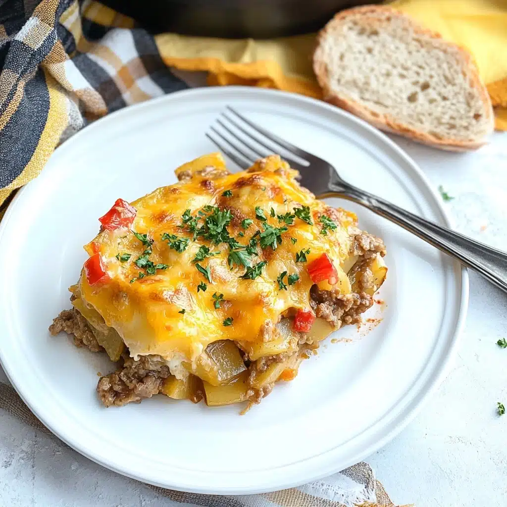 Cheesy Ground Beef and Potatoes Recipe - Recipe Image