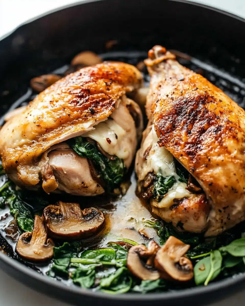 Spinach Mushroom Stuffed Chicken Breast Recipe