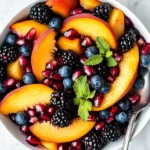 Honey Lime Basil Peach Fruit Salad Recipe