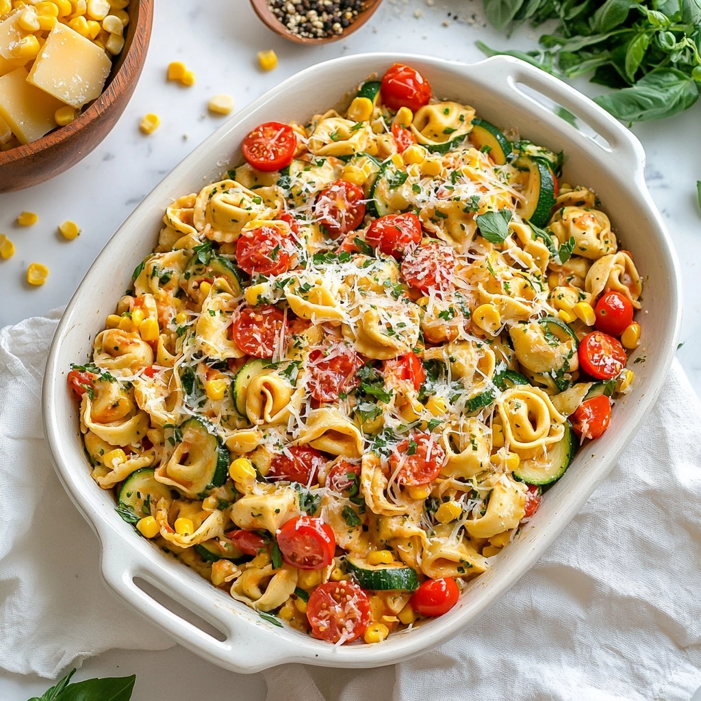 Cheese Tortellini with Summer Veggies Recipe - Recipe Image