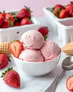 Vegan No-Churn Strawberry Ice Cream Recipe