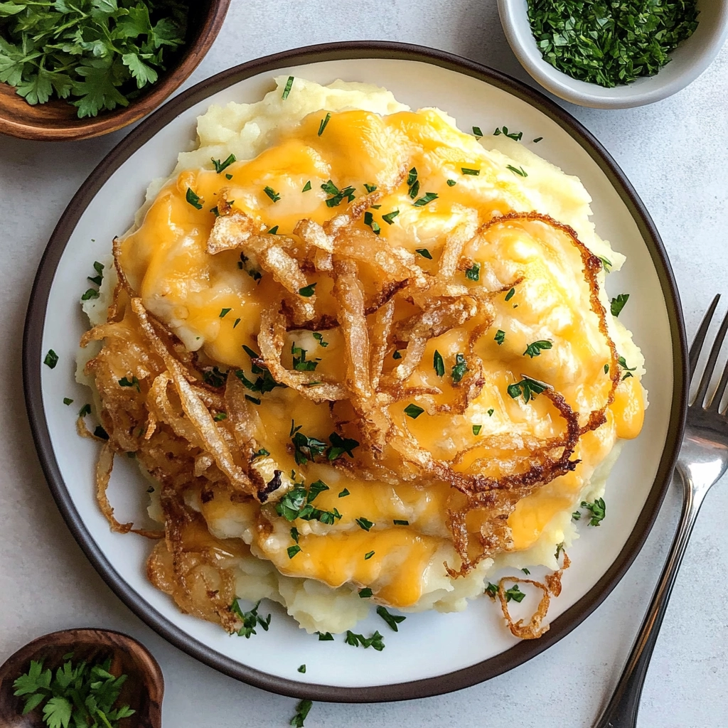 Fried Onion Scalloped Potatoes Recipe - Recipe Image