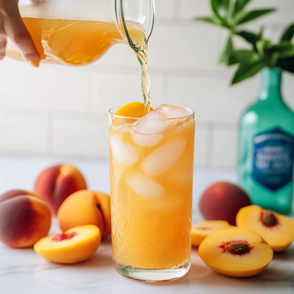 Lemon Peach Sparkling Mocktail Recipe - Recipe Image