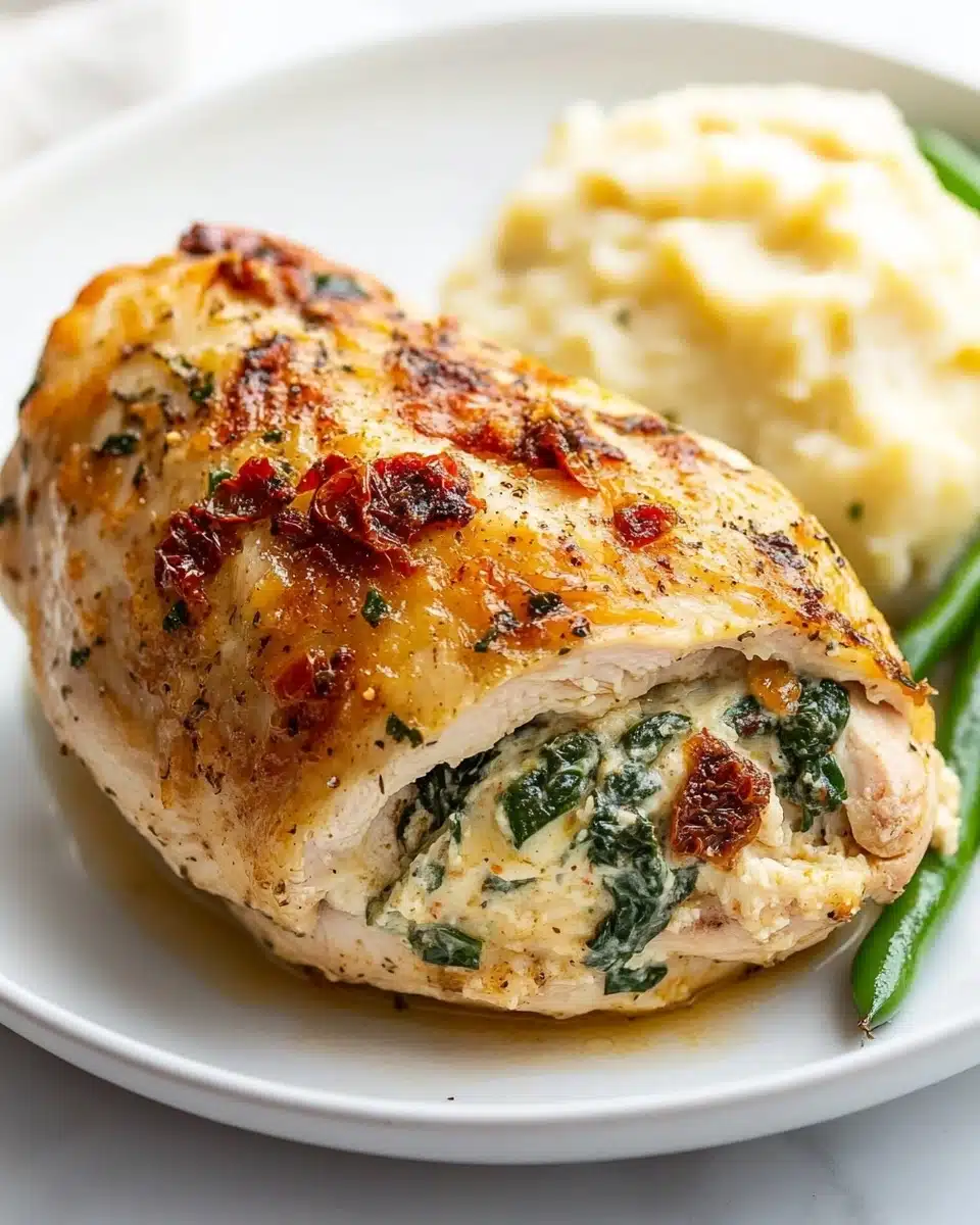 Spinach and Sun-Dried Tomato Stuffed Chicken Breast Recipe