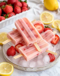 Strawberry Lemonade Popsicles Recipe